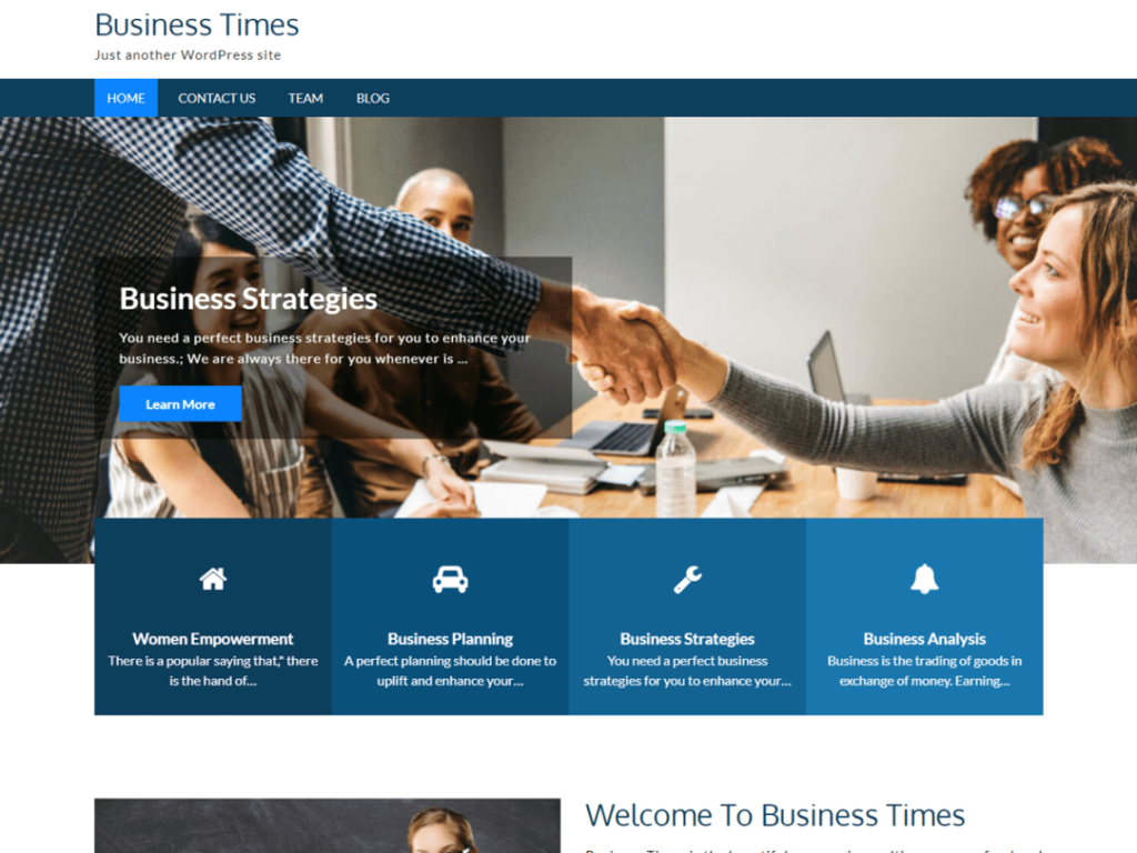 Business Times- best free WordPress business themes