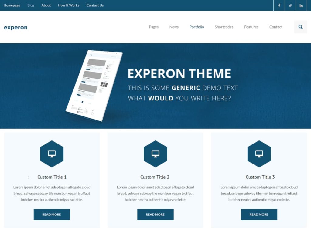 Experon eBusiness WordPress Business theme