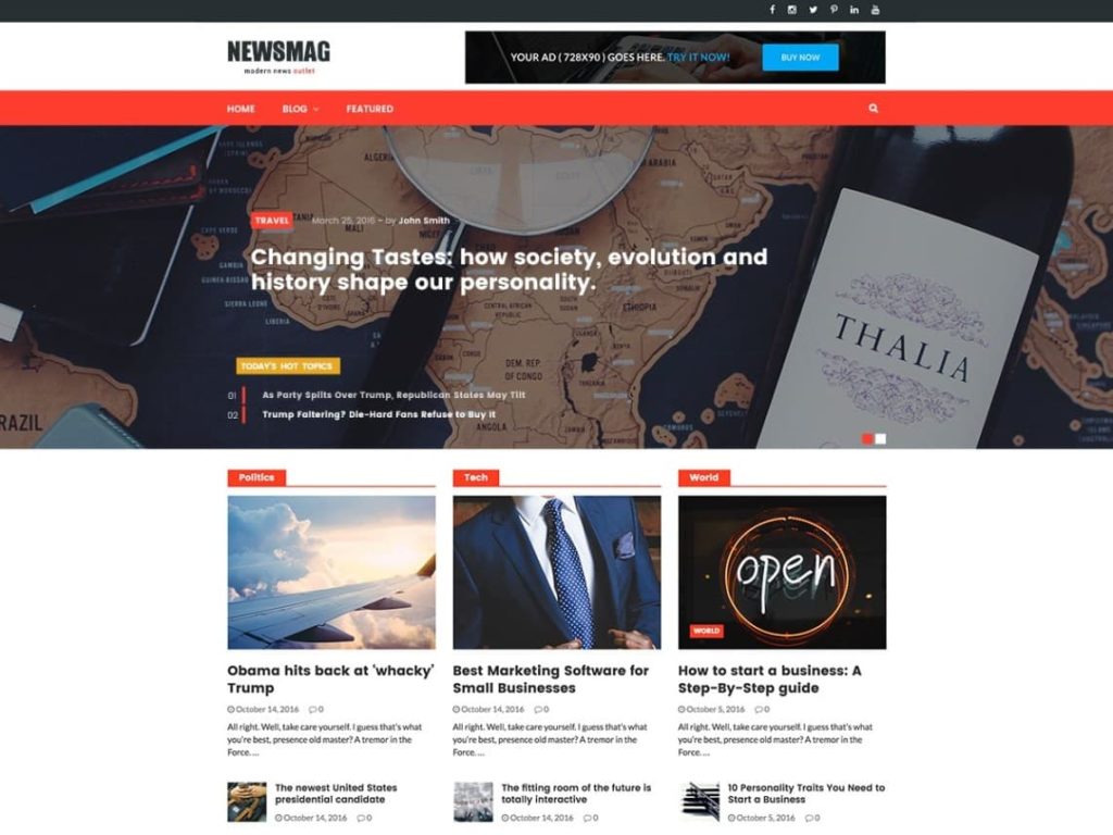 Newsmag Free WordPress News theme