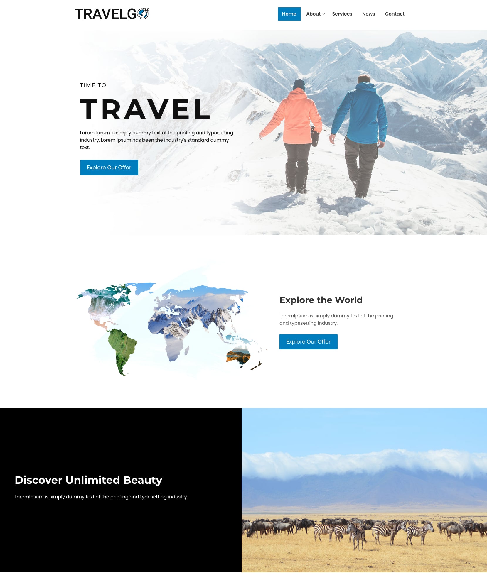 Premium travel agency WordPress theme