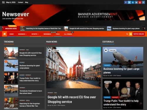 Newsever- Free WordPress news theme
