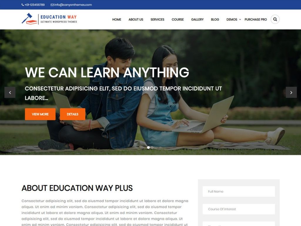 Education Way- responsive and simple education WordPress theme