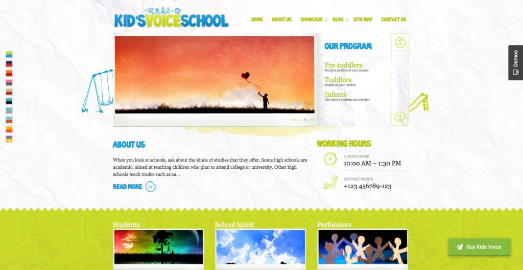 Kids voice school- WordPress education theme for children