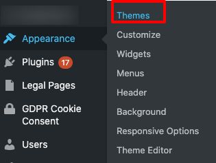 go to Appearance -> Themes 