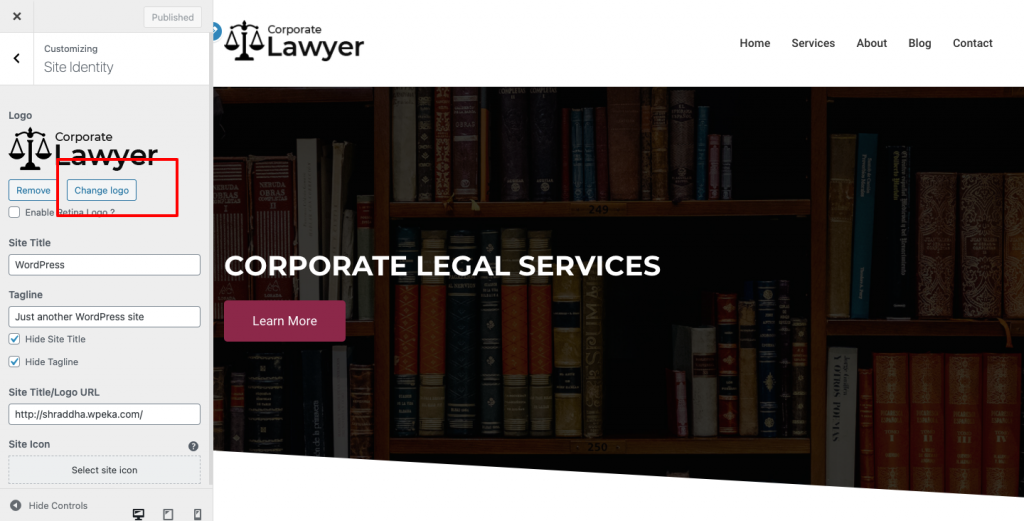 Lawyer website- site indentity