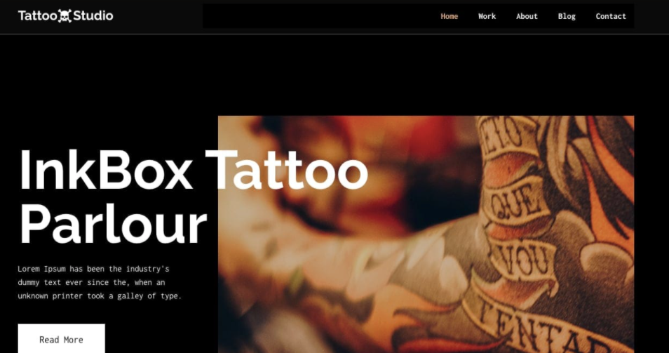 WordPress tattoo studio