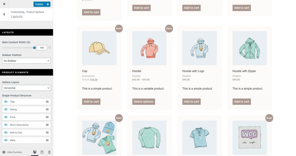 Customize WooCommerce products