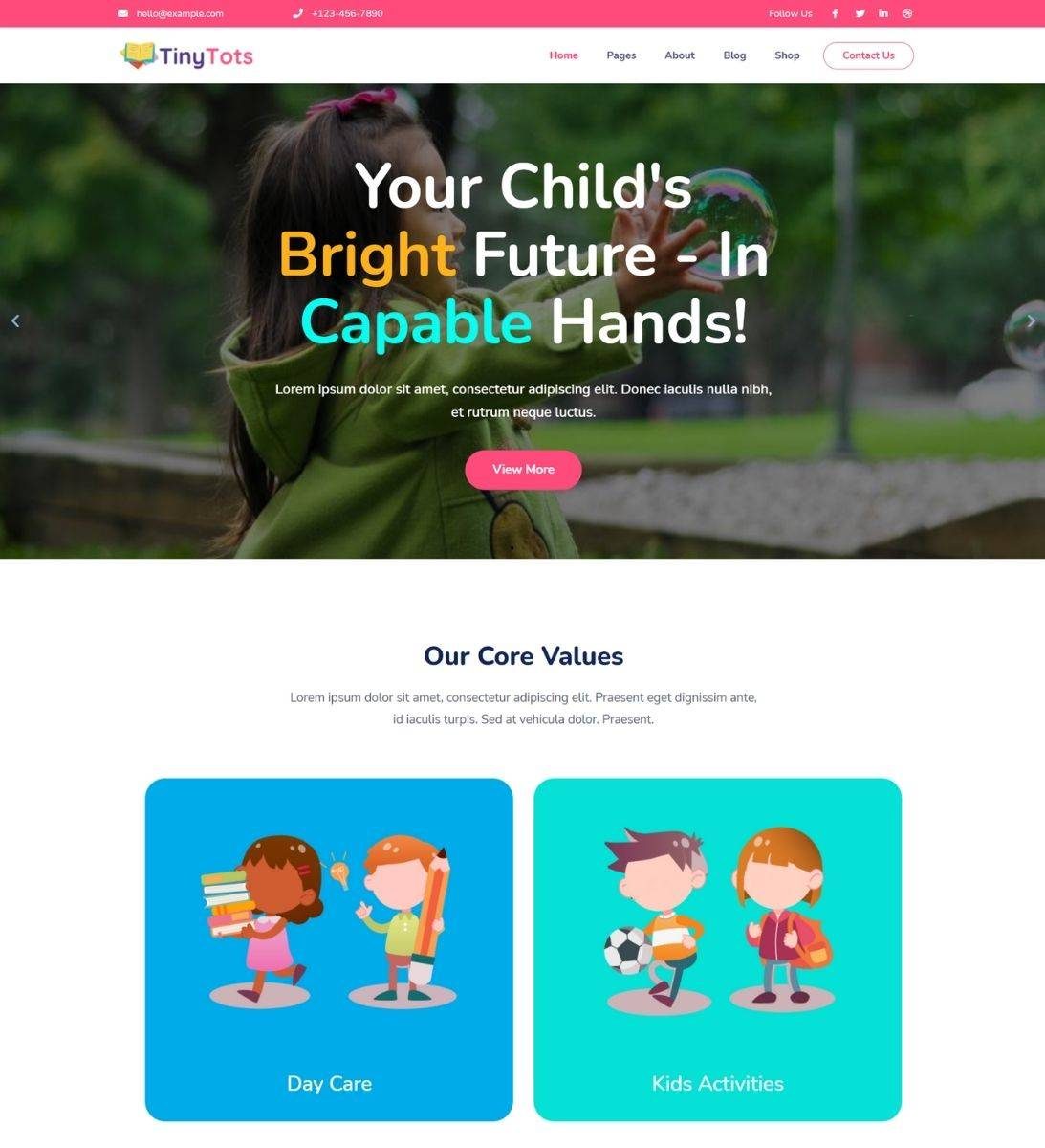Tiny Tots- Kindergarten WordPress Theme
