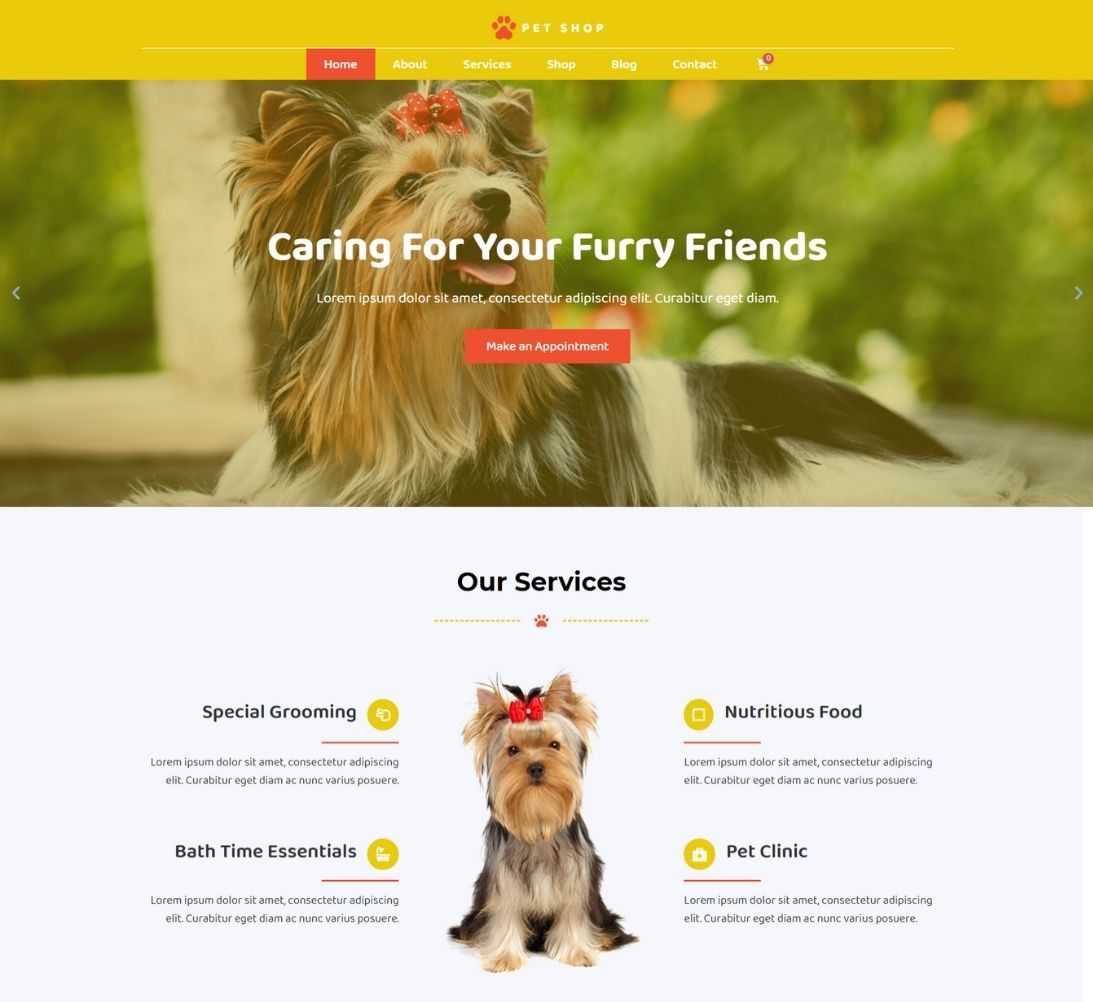 WordPress Pet Shop Theme