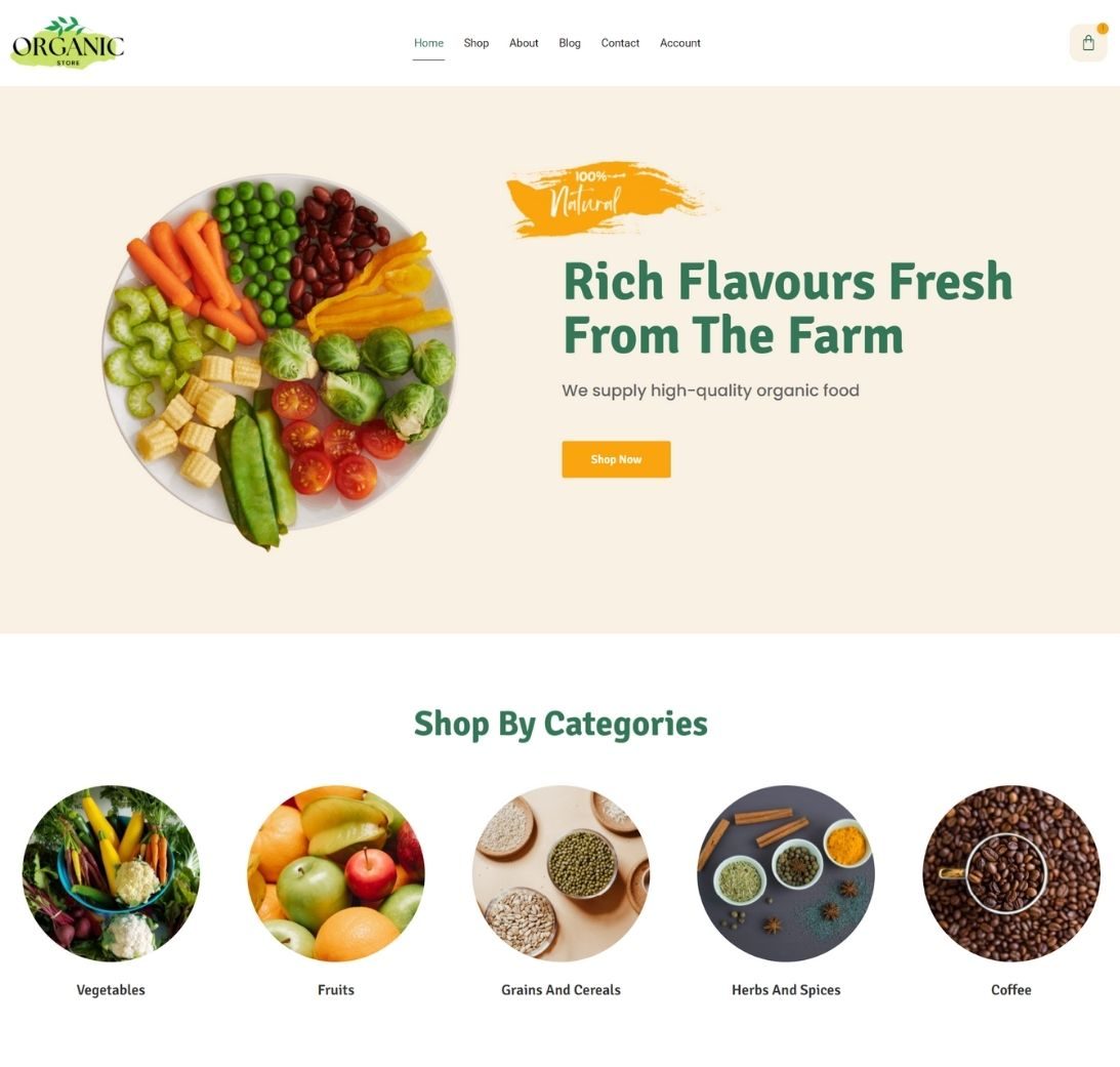 Organic Store WordPress Theme