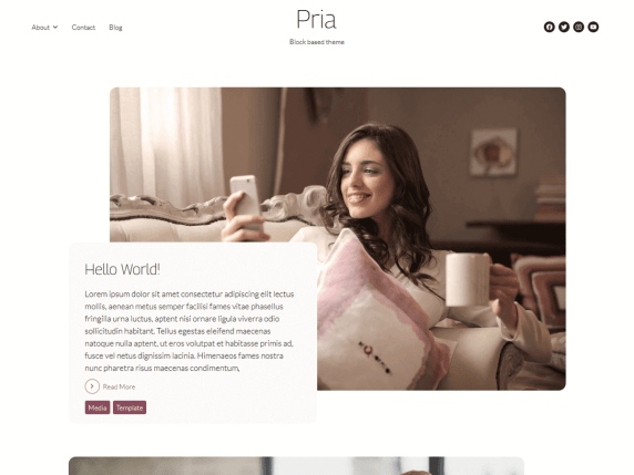 Pria- free WordPress FSE theme