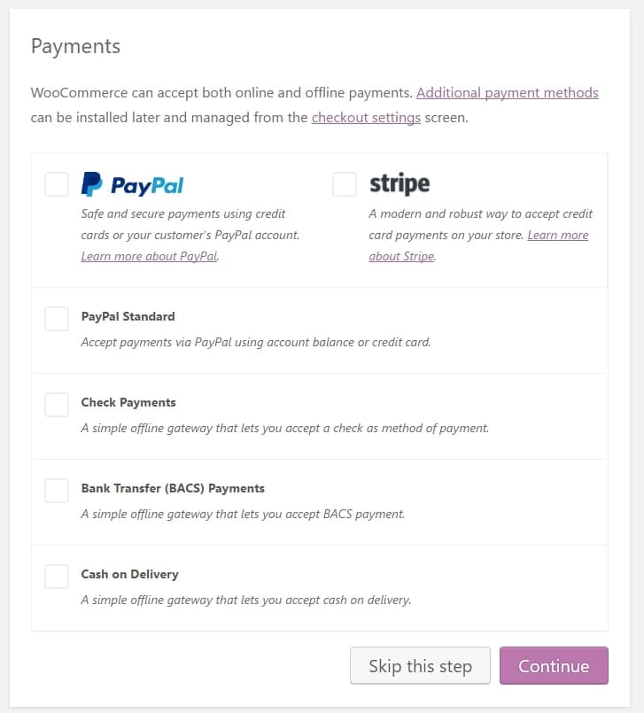 Integrating payment methods in WooCommerce