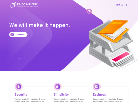 Buzz agency- WordPress theme