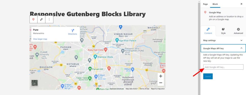 RBEA Google Map Block- API Key