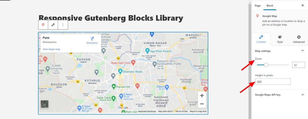 RBEA Google Map Block- Map Settings
