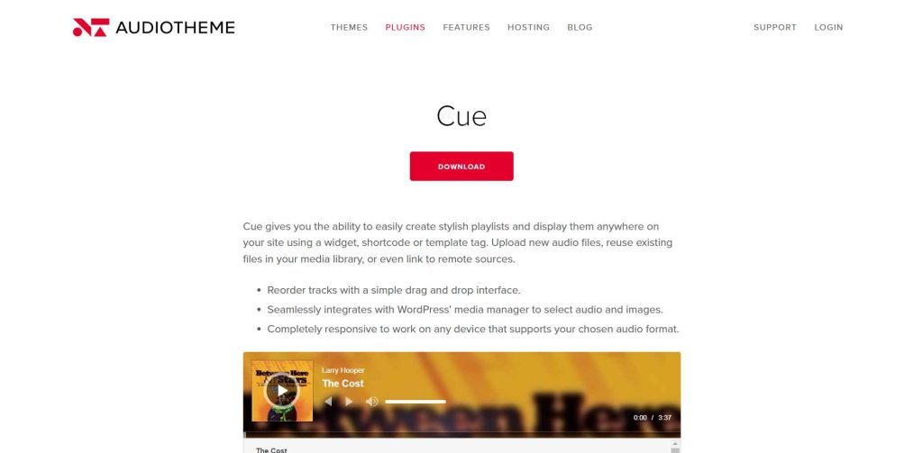 Cue — WordPress Audio Playlist Plugin by AudioTheme