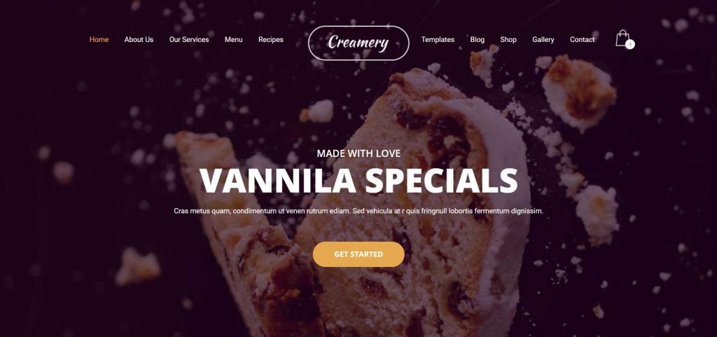 Creamery Lite - WordPress free bakery theme