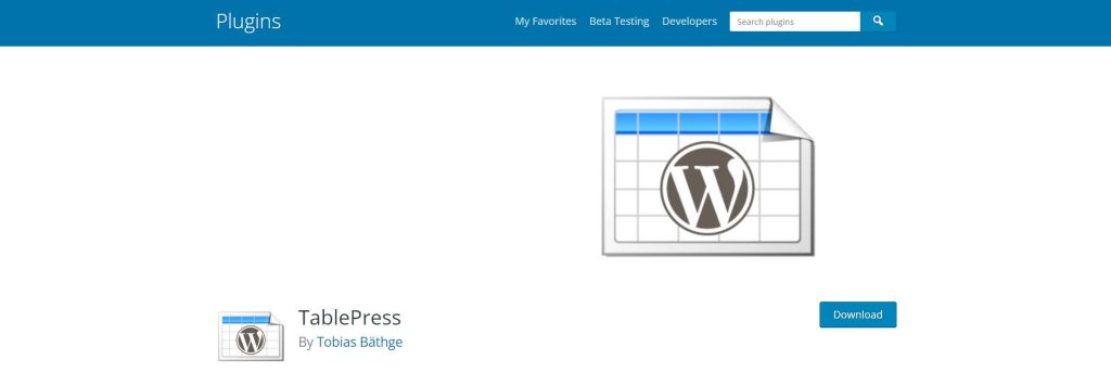TablePress – WordPress plugin