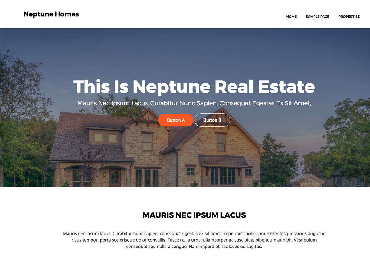 Neptune Real Estate WordPress Theme