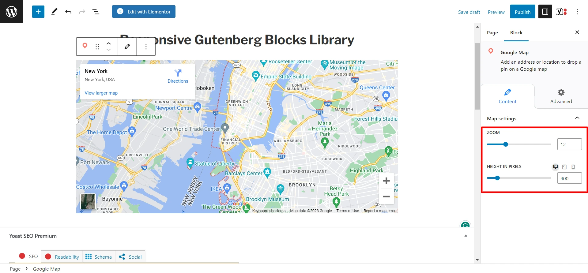 RBEA Google Map Block- Map Settings