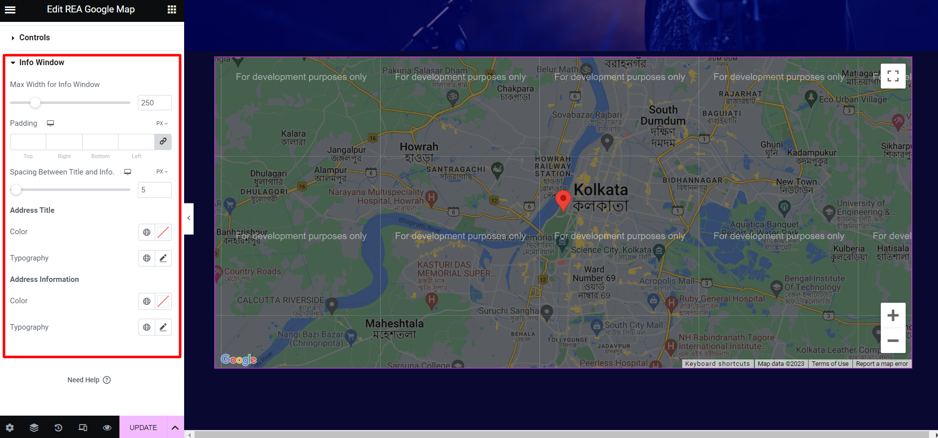 REA Google Maps- Info Window