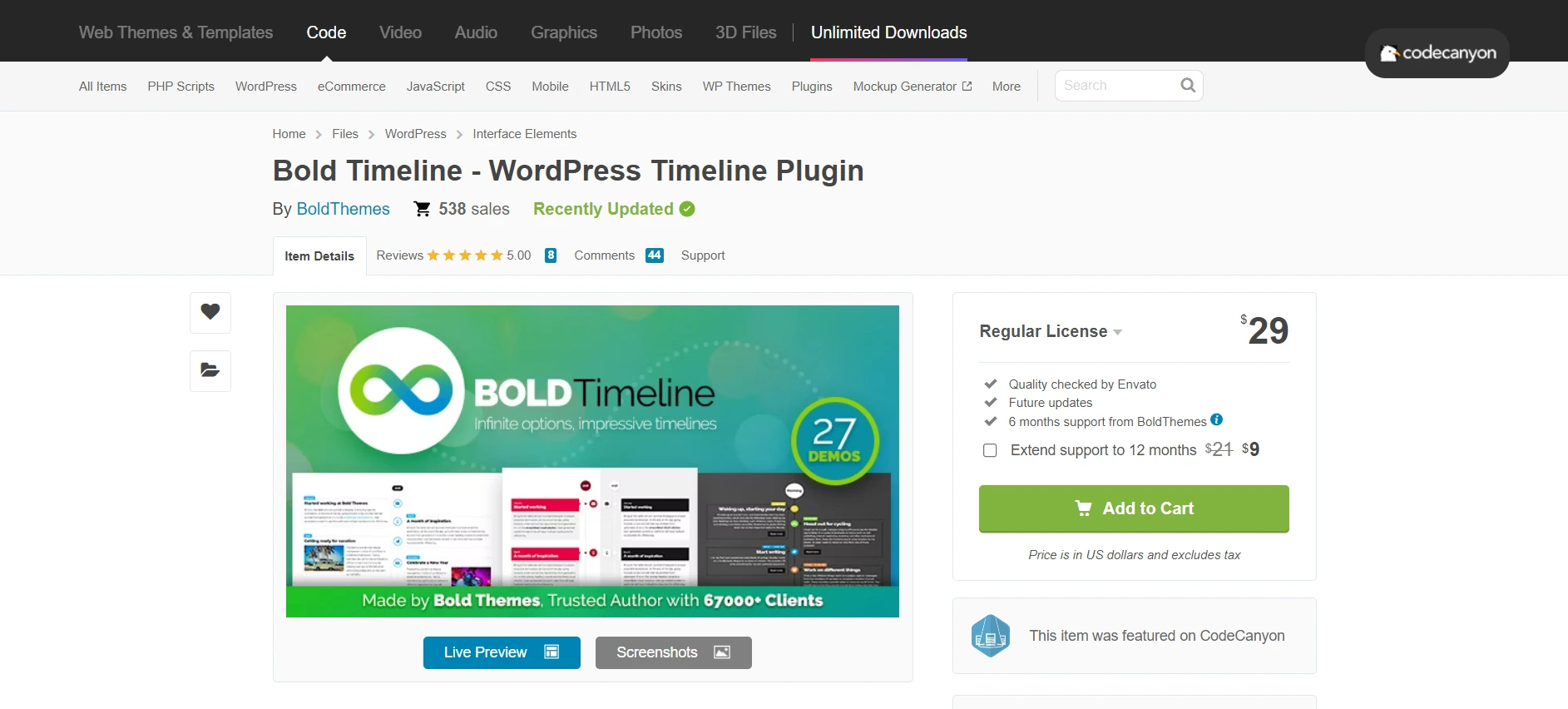 Bold Timeline- WordPress Timeline Plugin