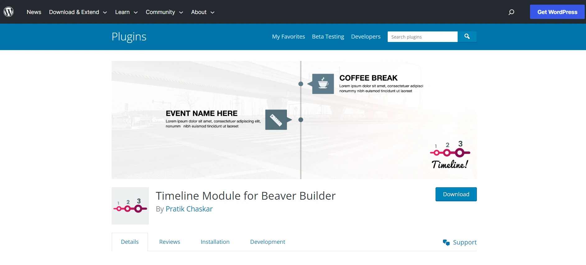 Timeline module for Beaver Builder